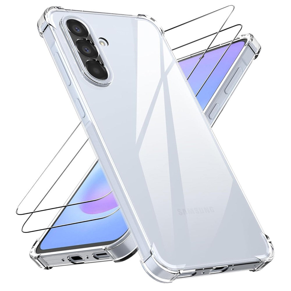 For Samsung Galaxy A26 5G Case TPU + Acrylic Phone Cover with 2Pcs Tempered Glass Screen Protector