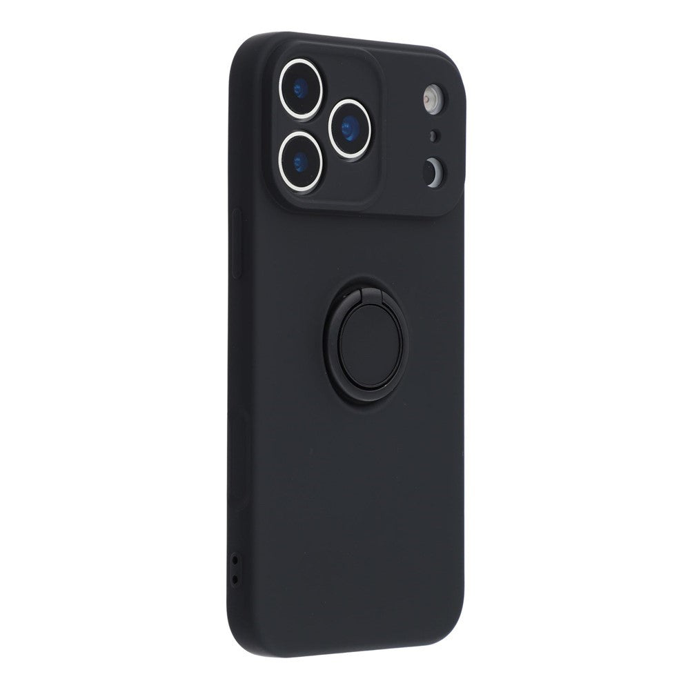 For iPhone 18 Pro / 17 Pro Silicone Case with Strap Ring Kickstand Phone Cover