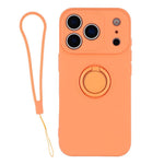 For iPhone 18 Pro / 17 Pro Silicone Case with Strap Ring Kickstand Phone Cover
