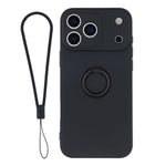 For iPhone 18 Pro Max / 17 Pro Max Silicone Case with Strap Ring Kickstand Phone Cover