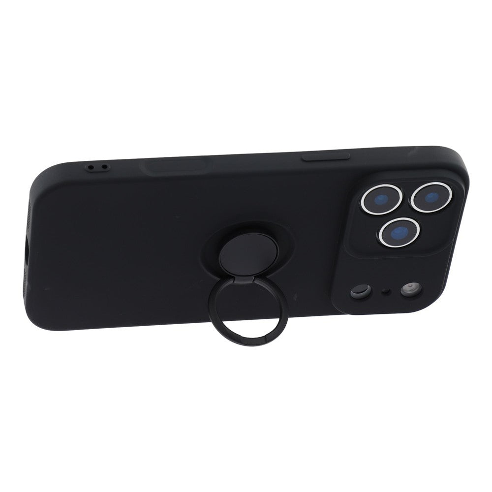 For iPhone 18 Pro Max / 17 Pro Max Silicone Case with Strap Ring Kickstand Phone Cover