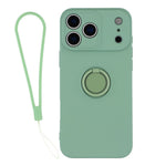 For iPhone 18 Pro Max / 17 Pro Max Silicone Case with Strap Ring Kickstand Phone Cover