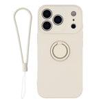 For iPhone 18 Pro Max / 17 Pro Max Silicone Case with Strap Ring Kickstand Phone Cover