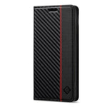 LC.IMEEKE Wallet Case for Samsung Galaxy S26 FE Carbon Fiber Texture Leather Phone Cover