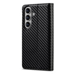 LC.IMEEKE Wallet Case for Samsung Galaxy S26 FE Carbon Fiber Texture Leather Phone Cover