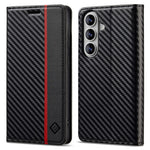 LC.IMEEKE Wallet Case for Samsung Galaxy S26 FE Carbon Fiber Texture Leather Phone Cover