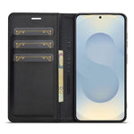 LC.IMEEKE Wallet Case for Samsung Galaxy S26 FE Carbon Fiber Texture Leather Phone Cover