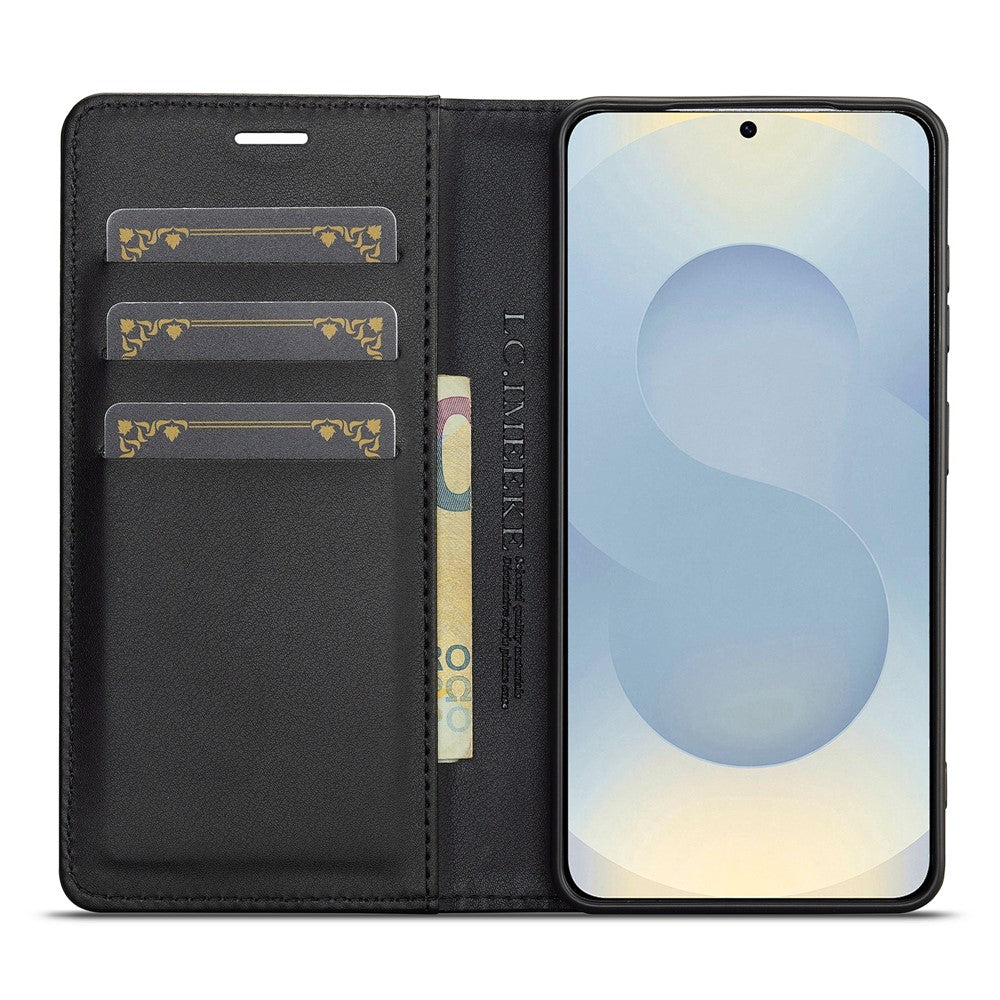 LC.IMEEKE Wallet Case for Samsung Galaxy S26 FE Carbon Fiber Texture Leather Phone Cover