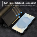 LC.IMEEKE Wallet Case for Samsung Galaxy S26 FE Carbon Fiber Texture Leather Phone Cover