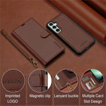 LC.IMEEKE L2 Series for Samsung Galaxy S26 FE Case PU Leather Wallet Detachable Magnetic Phone Cover