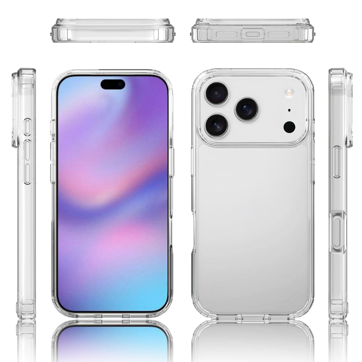 For iPhone 18 Pro / 17 Pro Clear Phone Case TPU+Acrylic Shockproof Phone Back Cover