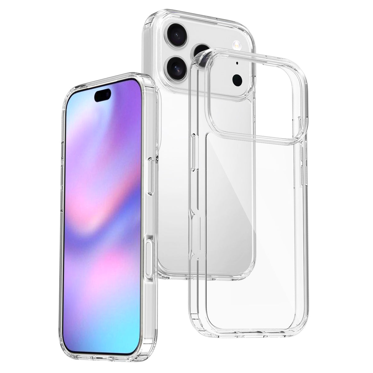 For iPhone 18 Pro / 17 Pro Clear Phone Case TPU+Acrylic Shockproof Phone Back Cover