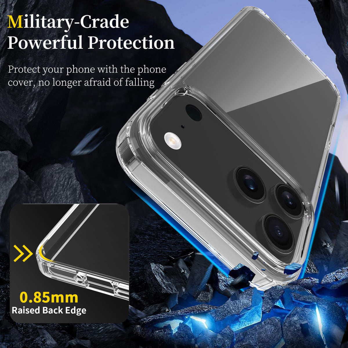 For iPhone 18 Pro Max / 17 Pro Max Clear Phone Case TPU+Acrylic Shockproof Phone Back Cover