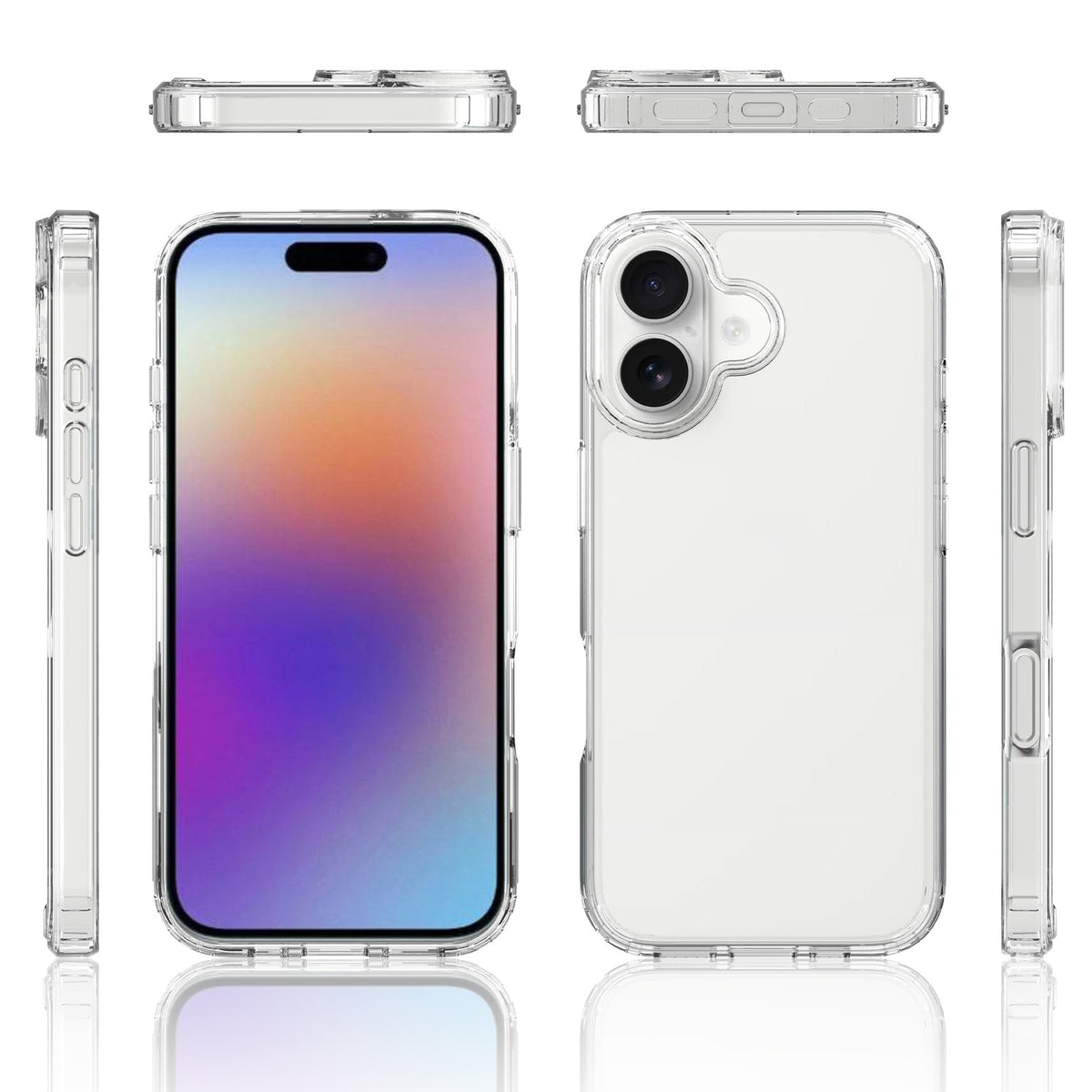 Til iPhone 18 Gennemsigtigt Telefoncover TPU+Akryl Stødsikkert Telefonbagcover