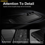 AMORUS Til Samsung Galaxy S26 FE Cover Kulfibertekstur Børstet Beskyttende Telefoncover
