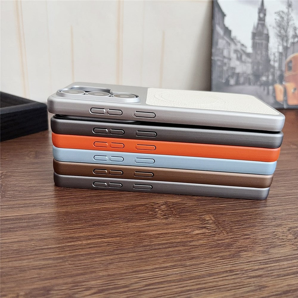 For Samsung Galaxy S26 Ultra Magnetic Case Litchi Texture PU Leather Coated PC + TPU Phone Back Cover