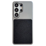 For Samsung Galaxy S26 Ultra Magnetic Case Litchi Texture PU Leather Coated PC + TPU Phone Back Cover