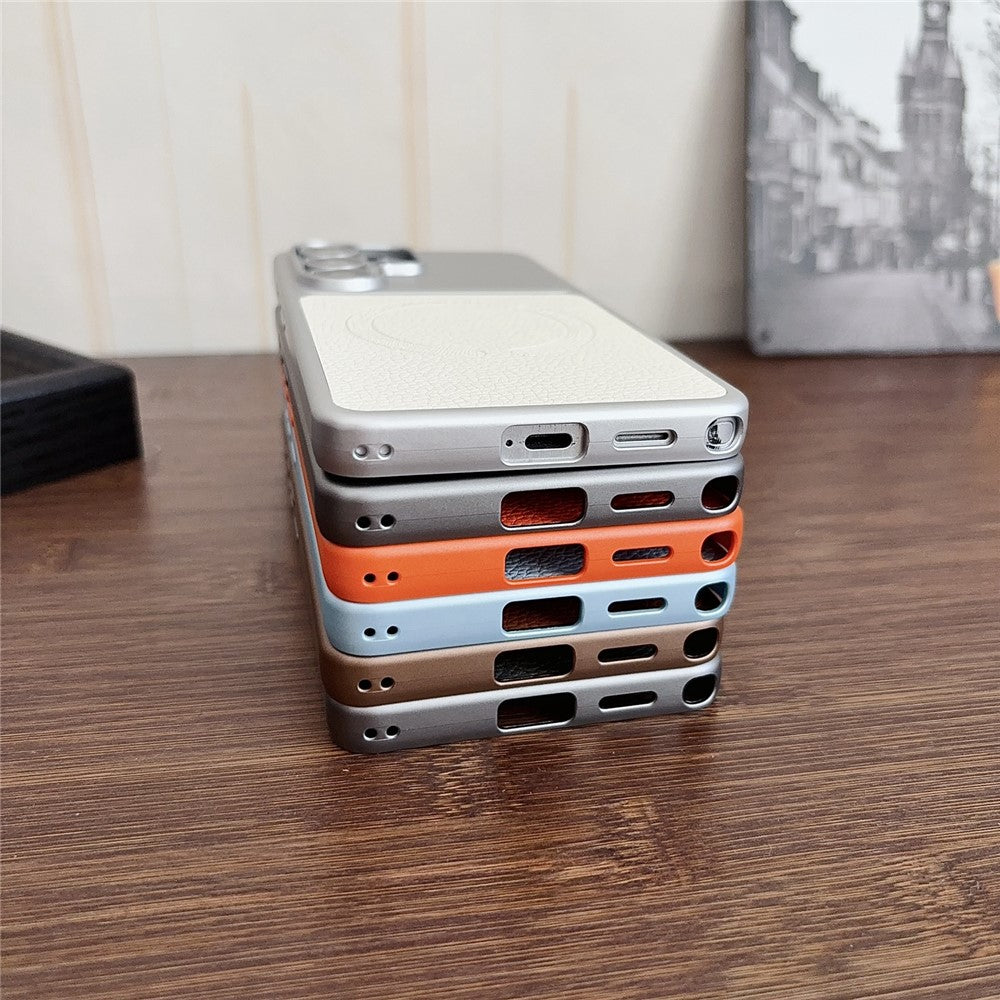 Magnetiskt skal för Samsung Galaxy S25 Ultra i litchi-textur med PU-läderbeläggning och PC + TPU-baksida