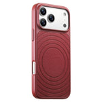 Til iPhone 17 Pro Max Magnetisk Cover Krusningsmønster Læderbelagt PC + TPU Stødsikkert Bagcover