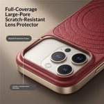 Til iPhone 17 Pro Magnetisk Cover med bølge-mønster, læderbelagt PC + TPU Stødsikkert Bagcover