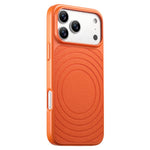 Til iPhone 17 Pro Magnetisk Cover med bølge-mønster, læderbelagt PC + TPU Stødsikkert Bagcover