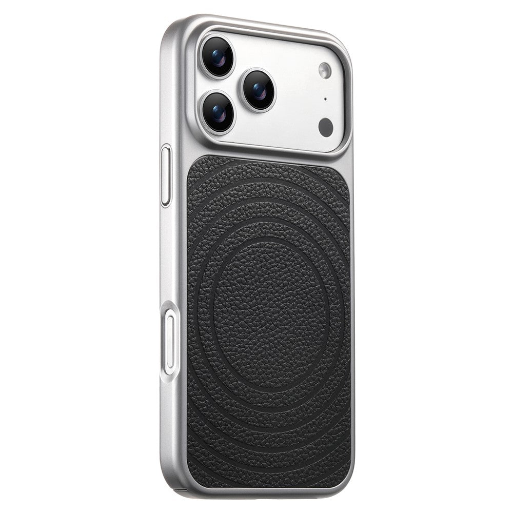 Til iPhone 17 Pro Magnetisk Cover med bølge-mønster, læderbelagt PC + TPU Stødsikkert Bagcover