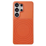 For Samsung Galaxy S26 Ultra Magnetic Case Ripple Pattern Leather Coated PC + TPU Shockproof Back Cover