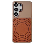 For Samsung Galaxy S26 Ultra Magnetic Case Ripple Pattern Leather Coated PC + TPU Shockproof Back Cover