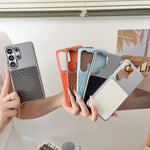 For Samsung Galaxy S26 Ultra Magnetic Case Ripple Pattern Leather Coated PC + TPU Shockproof Back Cover