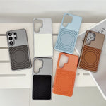 For Samsung Galaxy S26 Ultra Magnetic Case Ripple Pattern Leather Coated PC + TPU Shockproof Back Cover