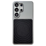For Samsung Galaxy S26 Ultra Magnetic Case Ripple Pattern Leather Coated PC + TPU Shockproof Back Cover