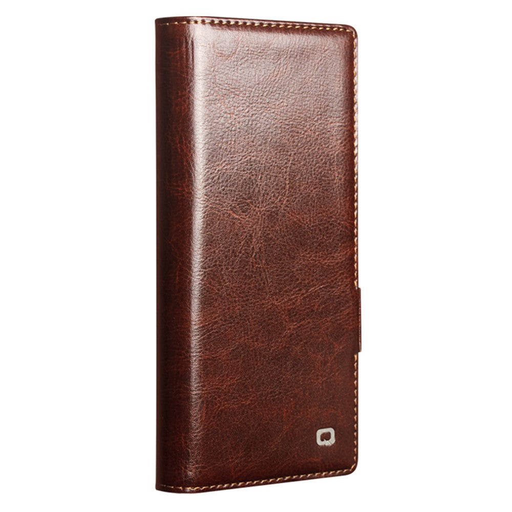 QIALINO For Samsung Galaxy Z Fold8 Ultra Case Genuine Cow Leather Stand Wallet Phone Cover