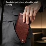 QIALINO For Samsung Galaxy Z Fold8 Ultra Case Genuine Cow Leather Stand Wallet Phone Cover