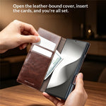 QIALINO For Samsung Galaxy Z Fold8 Ultra Case Genuine Cow Leather Stand Wallet Phone Cover