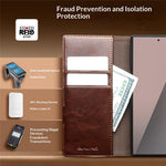 QIALINO For Samsung Galaxy Z Fold8 Ultra Case Genuine Cow Leather Stand Wallet Phone Cover
