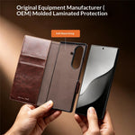 QIALINO For Samsung Galaxy Z Fold8 Ultra Case Genuine Cow Leather Stand Wallet Phone Cover