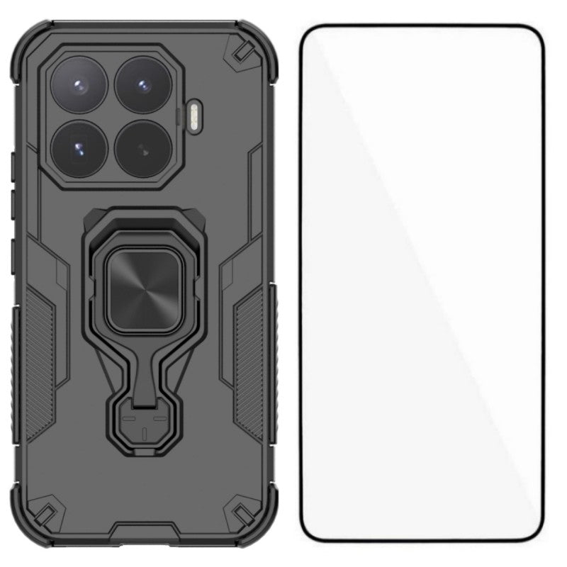 WANLONFENG for Xiaomi 17T Phone Case  PC TPU Back Cover Kickstand with Tempered Glass