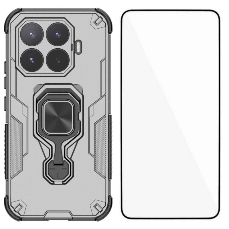 WANLONFENG for Xiaomi 17T Phone Case  PC TPU Back Cover Kickstand with Tempered Glass