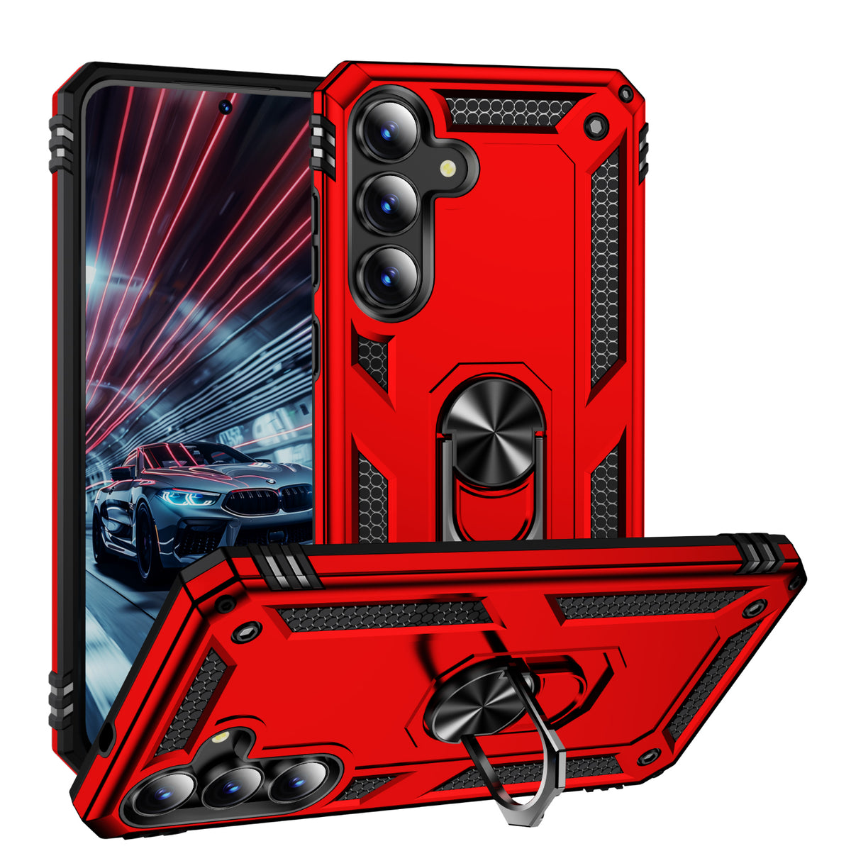 For Samsung Galaxy S26 FE Case PC + TPU Phone Cover with Kickstand