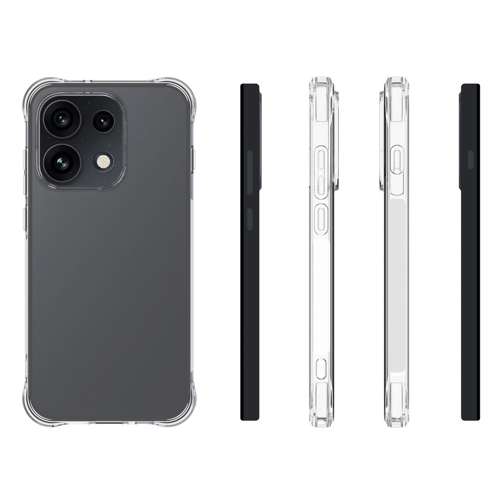 WANLONFENG Back Cover for Oppo Reno16 Pro 5G (Global) / Reno16 5G (Global) / Reno16 5G (China) TM Series 2.0mm Clear TPU Phone Case (Big Lens Hole)