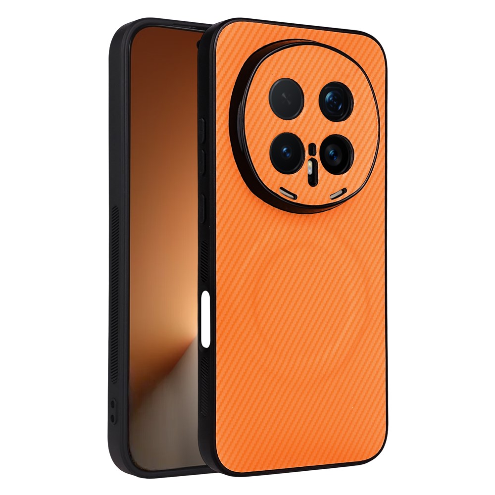 Skal till For Honor Magic8 Pro 5G, kolfiberstruktur, läderbelagt TPU-PC-mobilskal med metallring för magnetiskt bilfäste