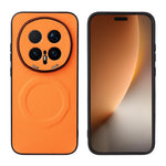 Skal till For Honor Magic8 Pro 5G, kolfiberstruktur, läderbelagt TPU-PC-mobilskal med metallring för magnetiskt bilfäste