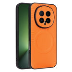 For Honor Magic8 5G Case Carbon Fiber Texture Leather Coated TPU PC Phone Cover with Metal Ring for Magnetic Car Mount