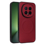 For Honor Magic8 5G Case Carbon Fiber Texture Leather Coated TPU PC Phone Cover with Metal Ring for Magnetic Car Mount