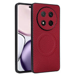 Honor Magic7 Lite 5G / X60 Pro 5G / X9c 5G-skal med kolfiberstruktur, läderbeläggning, TPU-PC-mobilskal med metallring för magnetiskt bilfäste