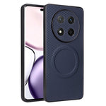 Honor Magic7 Lite 5G / X60 Pro 5G / X9c 5G-skal med kolfiberstruktur, läderbeläggning, TPU-PC-mobilskal med metallring för magnetiskt bilfäste