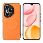 For Honor 400 Pro 5G (Global) Case Carbon Fiber Texture Leather Coated TPU PC Phone Cover with Metal Ring for Magnetic Car Mount