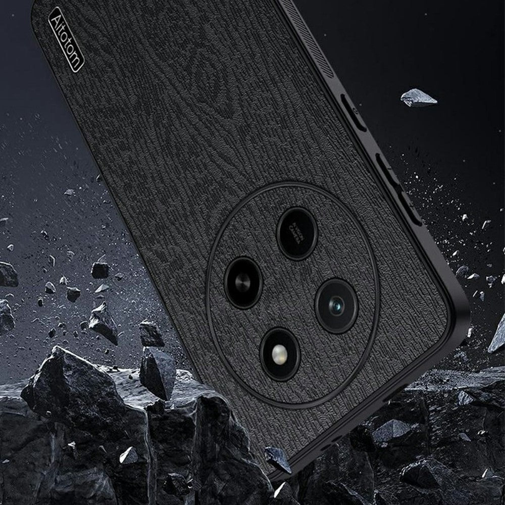 For Honor X80 Pro Max 5G Case Wood Texture PU Leather Coated PC TPU Phone Cover