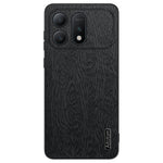 For Honor Win Turbo 5G Case Wood Texture PU Leather Coated PC TPU Phone Cover