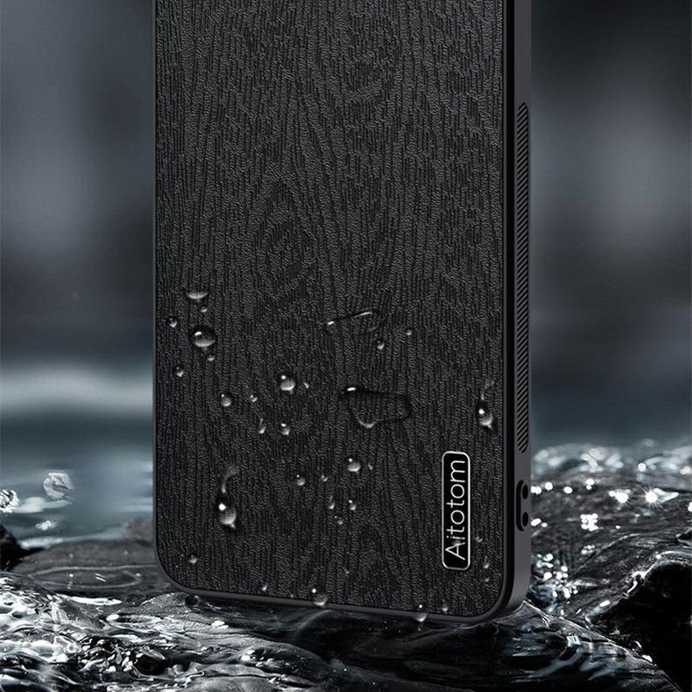For Honor Win Turbo 5G Case Wood Texture PU Leather Coated PC TPU Phone Cover